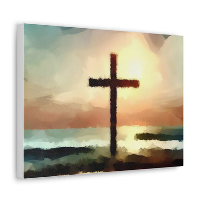 Christian wall art, Cross wall art, beach art, ocean art, Canvas Gallery Wraps - SaviTraviDesigns