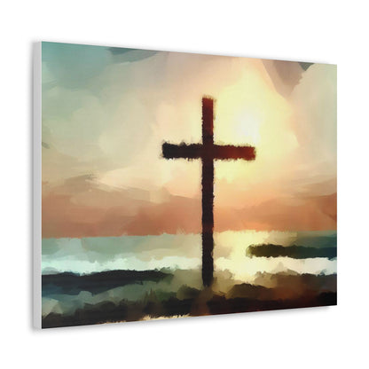 Christian wall art, Cross wall art, beach art, ocean art, Canvas Gallery Wraps - SaviTraviDesigns