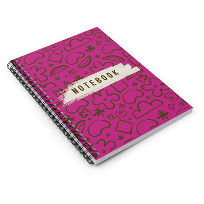 Pattern, Design Spiral Notebook, Spiral Notebook, Ruled Line, Pink, Workout Journal - SaviTraviDesigns