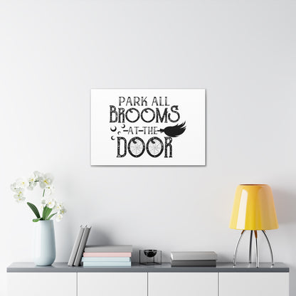 Park All Brooms at the Door, Halloween Sign, Holiday Sign, Spooky Sign, Halloween Decor