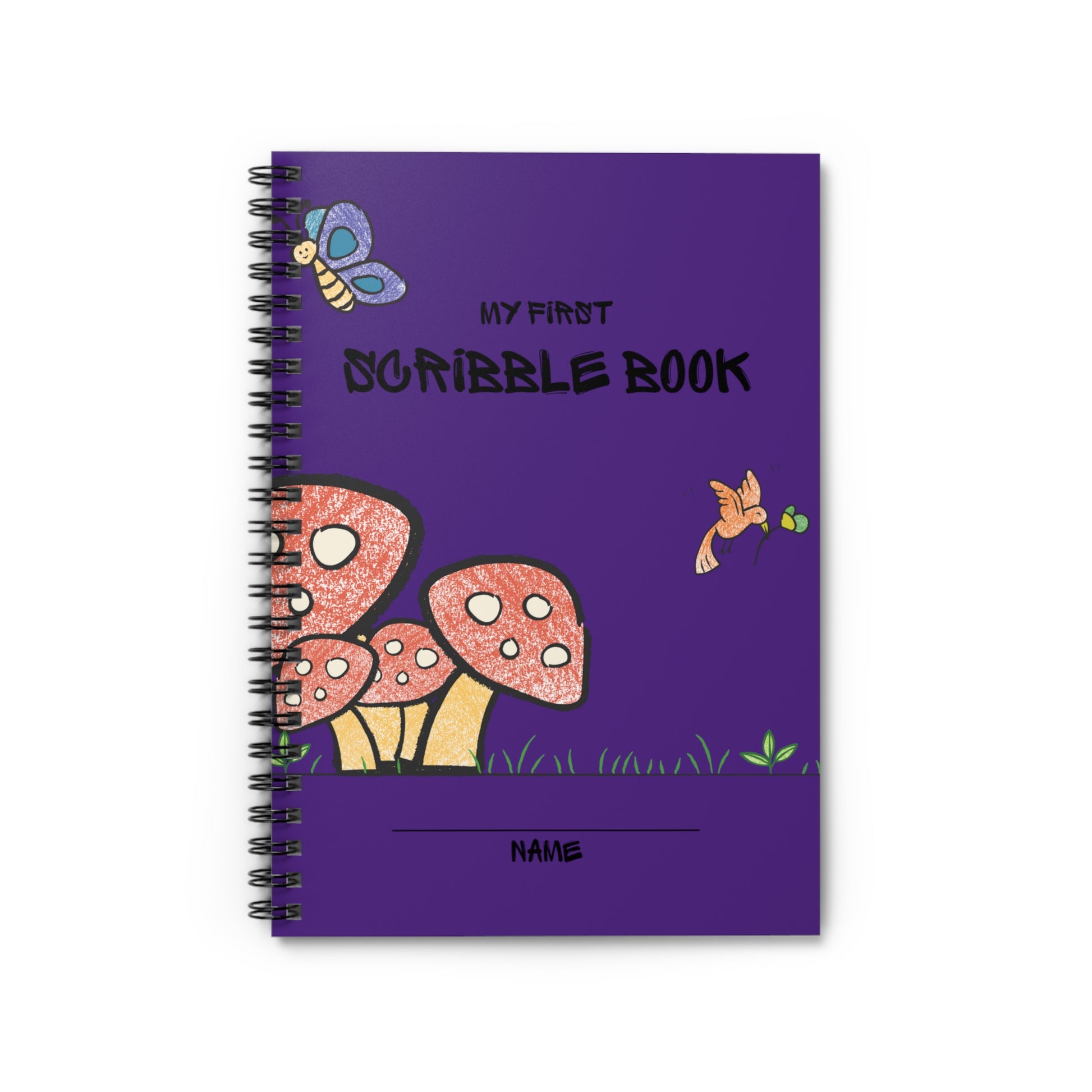 Scribble Book, Spiral Notebook, Ruled Line, Purple Notepad, Workout Journal - SaviTraviDesigns