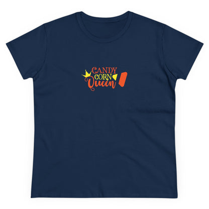 Candy Corn Queen, Halloween Graphic Shirts, Spooky Halloween Shirts, Scary Halloween Shirt Designs, Cute Halloween Graphic Tees, Funny Halloween Shirt Ideas Navy