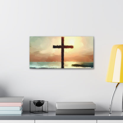 Christian wall art, Cross wall art, beach art, ocean art, Canvas Gallery Wraps - SaviTraviDesigns