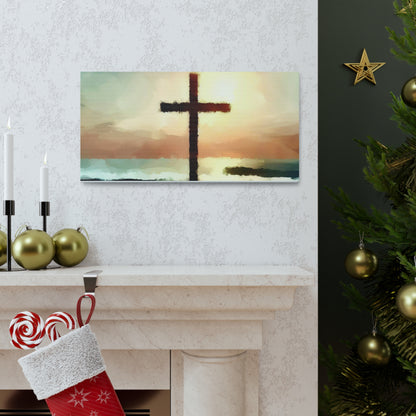 Christian wall art, Cross wall art, beach art, ocean art, Canvas Gallery Wraps - SaviTraviDesigns