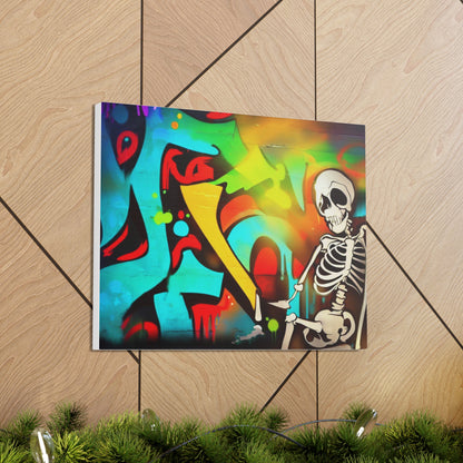 Halloween art, Skeleton canvas prints, Graffiti Halloween, Scary Halloween decor, Halloween home decor, Halloween wall, Gothic wall decor, Canvas Gallery Wraps - SaviTraviDesigns