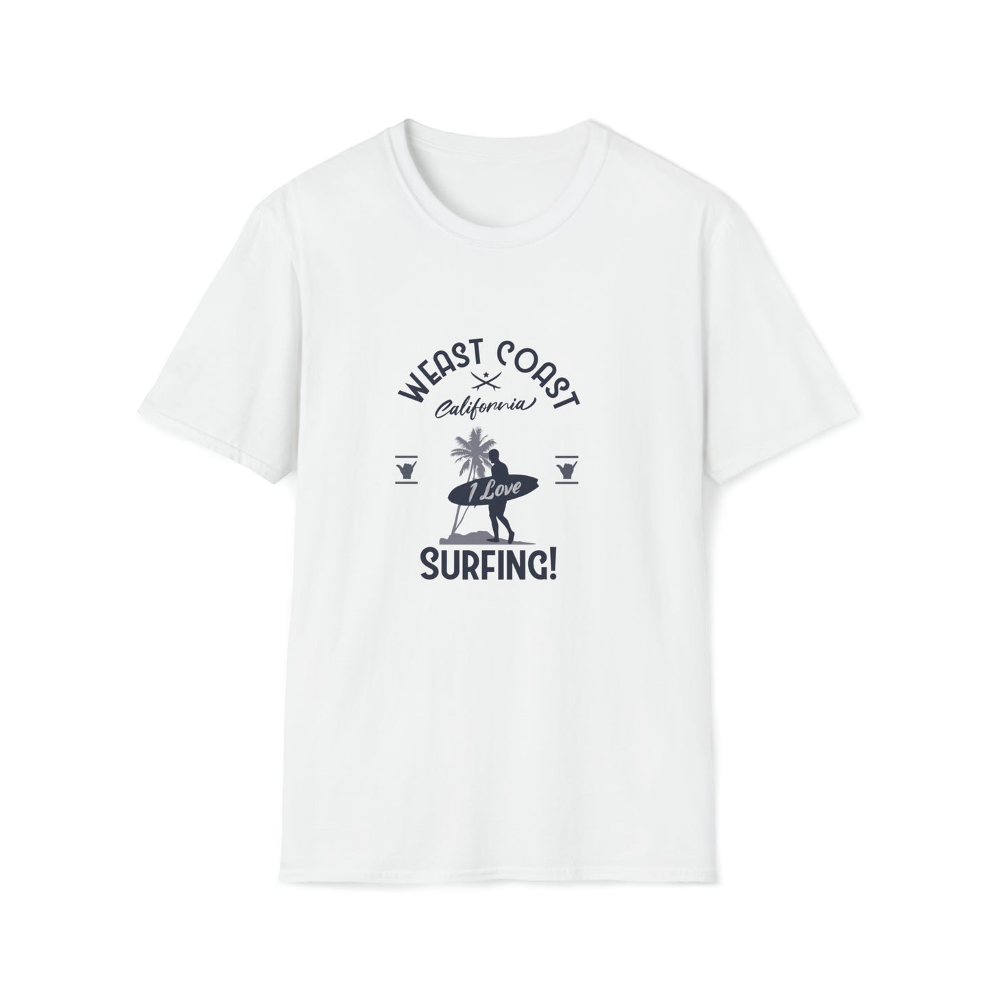 West Coast Surfing |Beach Lifestyle Shirts | Summer Vibe Apparel White