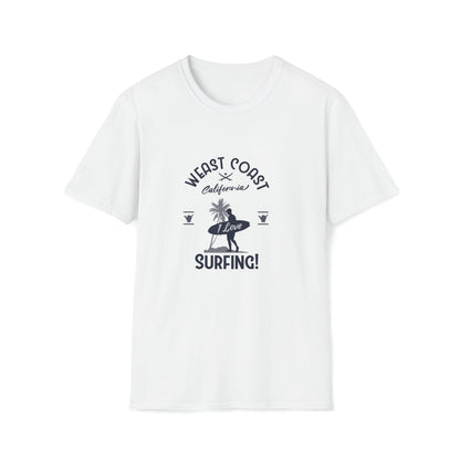 West Coast Surfing |Beach Lifestyle Shirts | Summer Vibe Apparel White