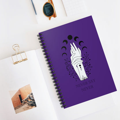 Geometric Elegance, Design Notebook, Spiral Notebook, Ruled Line, Purple - SaviTraviDesigns