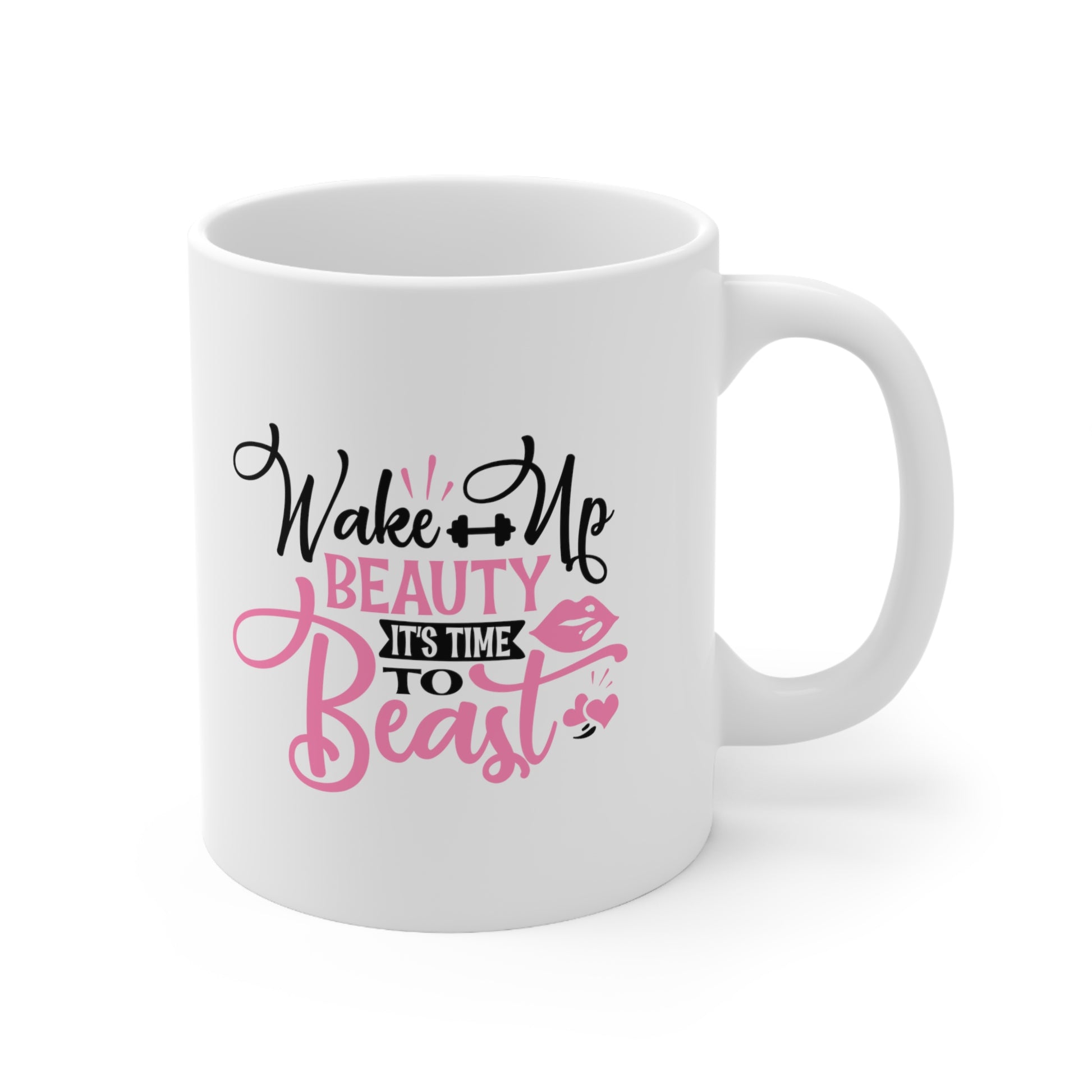 Wake Up Beauty, It's Time To Beast, Personalized Mug Designs, Creative Coffee Cups, Unique Mug Artwork, Printed Coffee Mugs, Artist-Designed Mugs