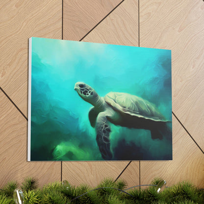 Sea Turtle wall art, ocean wall art, Canvas Gallery Wraps, Ocean Animal, Sea Turtle