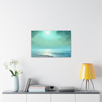 Moon wall art, Ocean wall art, ocean art, Canvas Gallery Wraps