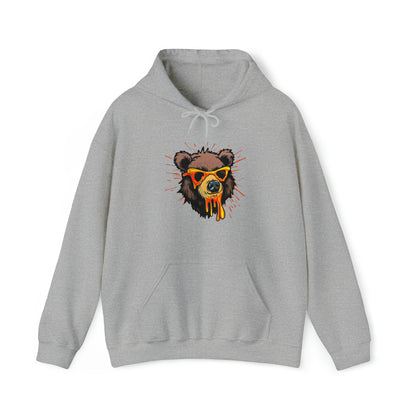 Bear Hoodie, Graffiti Graphic Shirt, Street Art, Urban Art, Unisex Heavy Blend™ Hooded Sweatshirt, Sport Grey