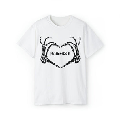 Halloween Tshirt, Bones Heart Tshirt, Graphics Tshirt, Happy Halloween, Love Shirt White