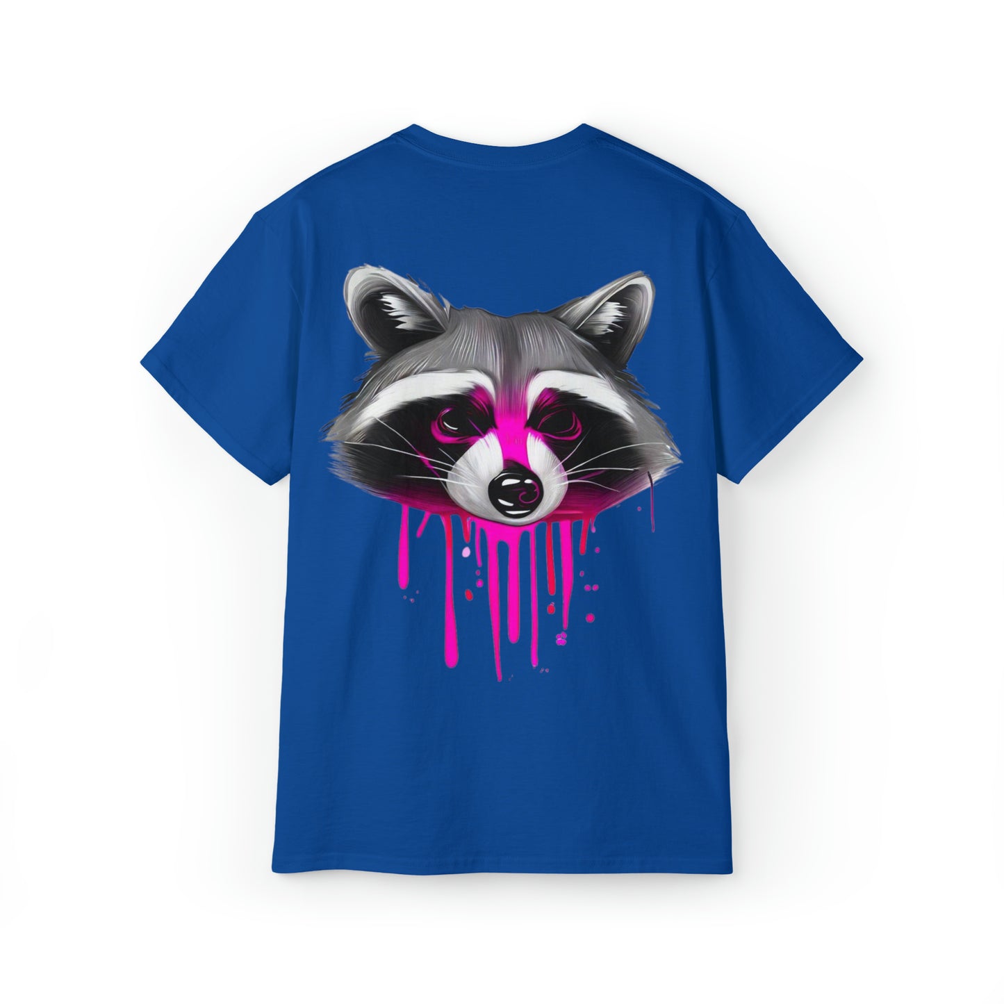 Raccoon Shirt, Graffiti Print Shirt, Unisex Ultra Cotton Tee, Pink Raccoon