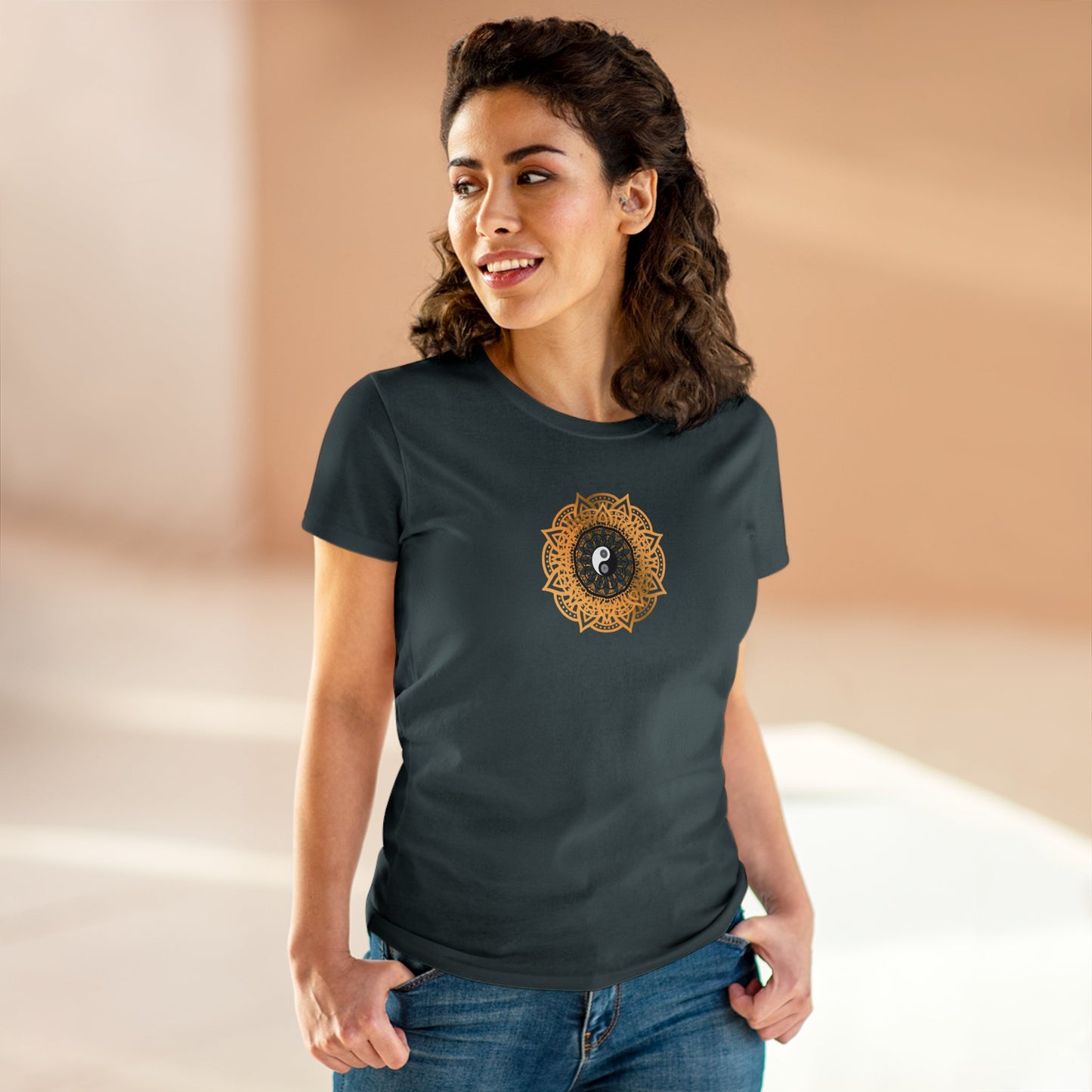 Namaste Energy Yoga and Mandala Design T Shirt with Boho Style