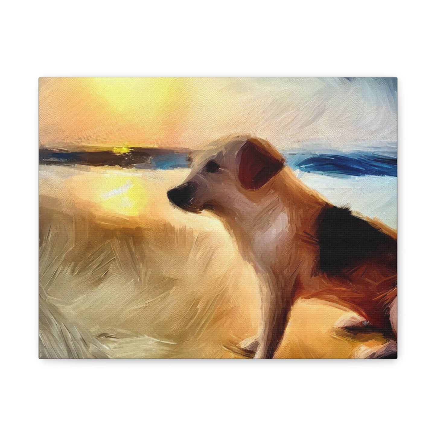 Dog wall art, beach wall art, ocean art, Canvas Gallery Wraps, Pet Beach - SaviTraviDesigns