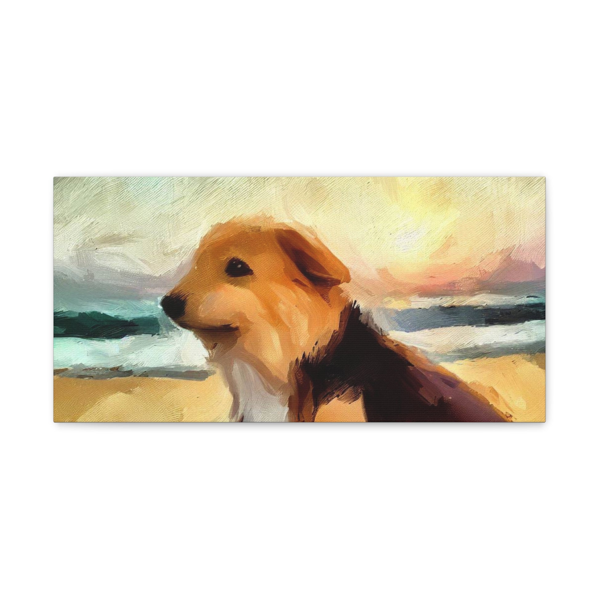 Dog wall art, ocean wall art, beach art, Canvas Gallery Wraps, Dog Beach - SaviTraviDesigns