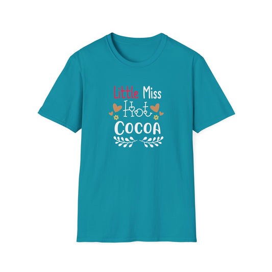 Little Miss Hot Cocoa Novelty Graphic Shirt Tropical Blue