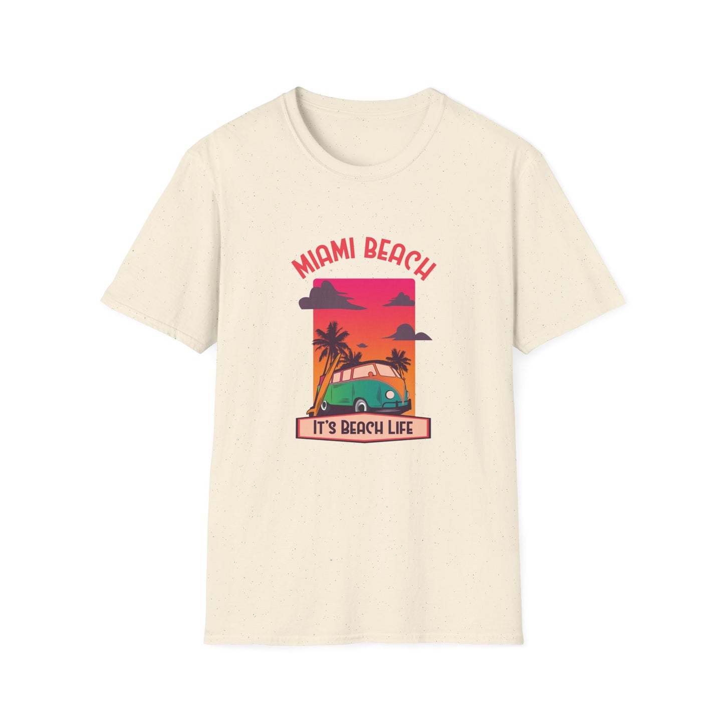 Miami Beach Its A Beach Life Graphic T Shirt Natural