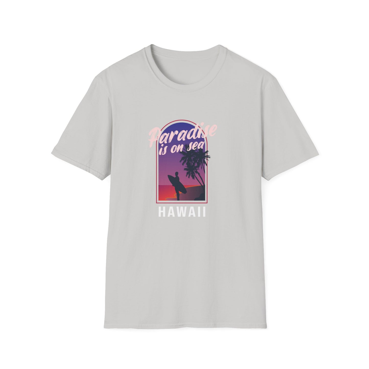 Paradise Is In Hawaii Beachwear Graphic T Shirt Ice Grey