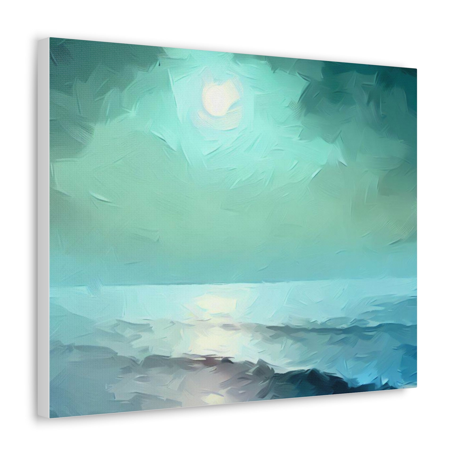 Moon wall art, Ocean wall art, ocean art, Canvas Gallery Wraps