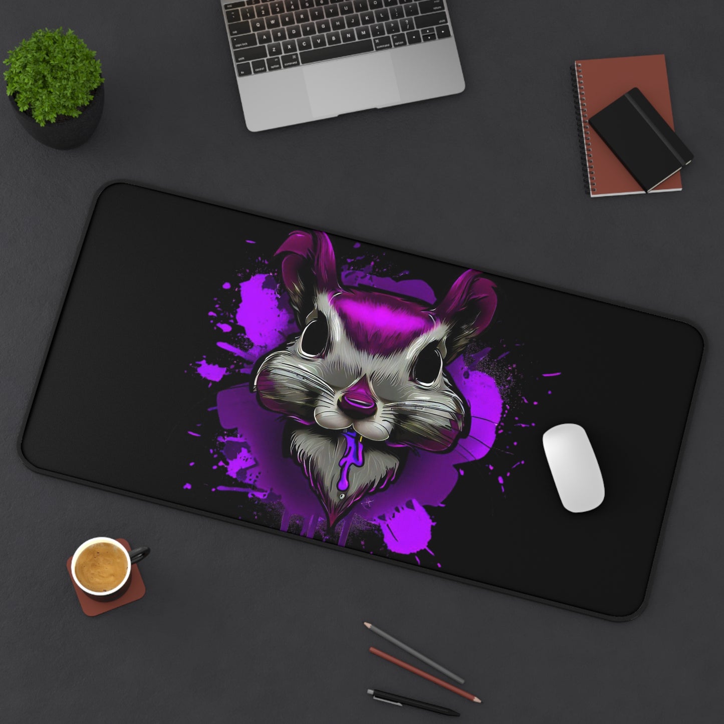 Graffiti mouse pad, Squirrel mouse pad, Urban Art Desk Mat, purple - SaviTraviDesigns