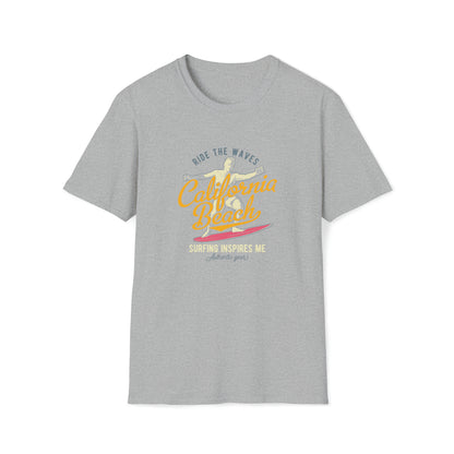 California Beach Surfing |Beach Lifestyle Shirts | Summer Vibe Apparel Sport Grey