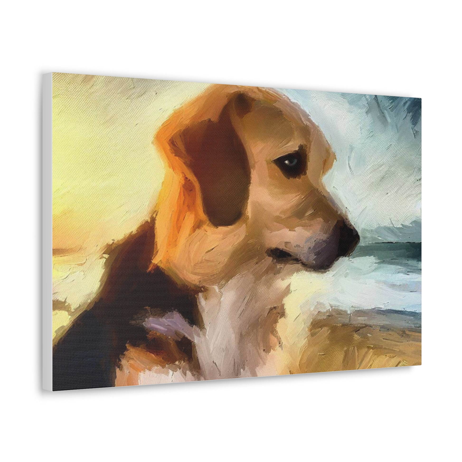 Dog wall art, beach wall art, ocean art, Canvas Gallery Wraps, Pet Beach - SaviTraviDesigns