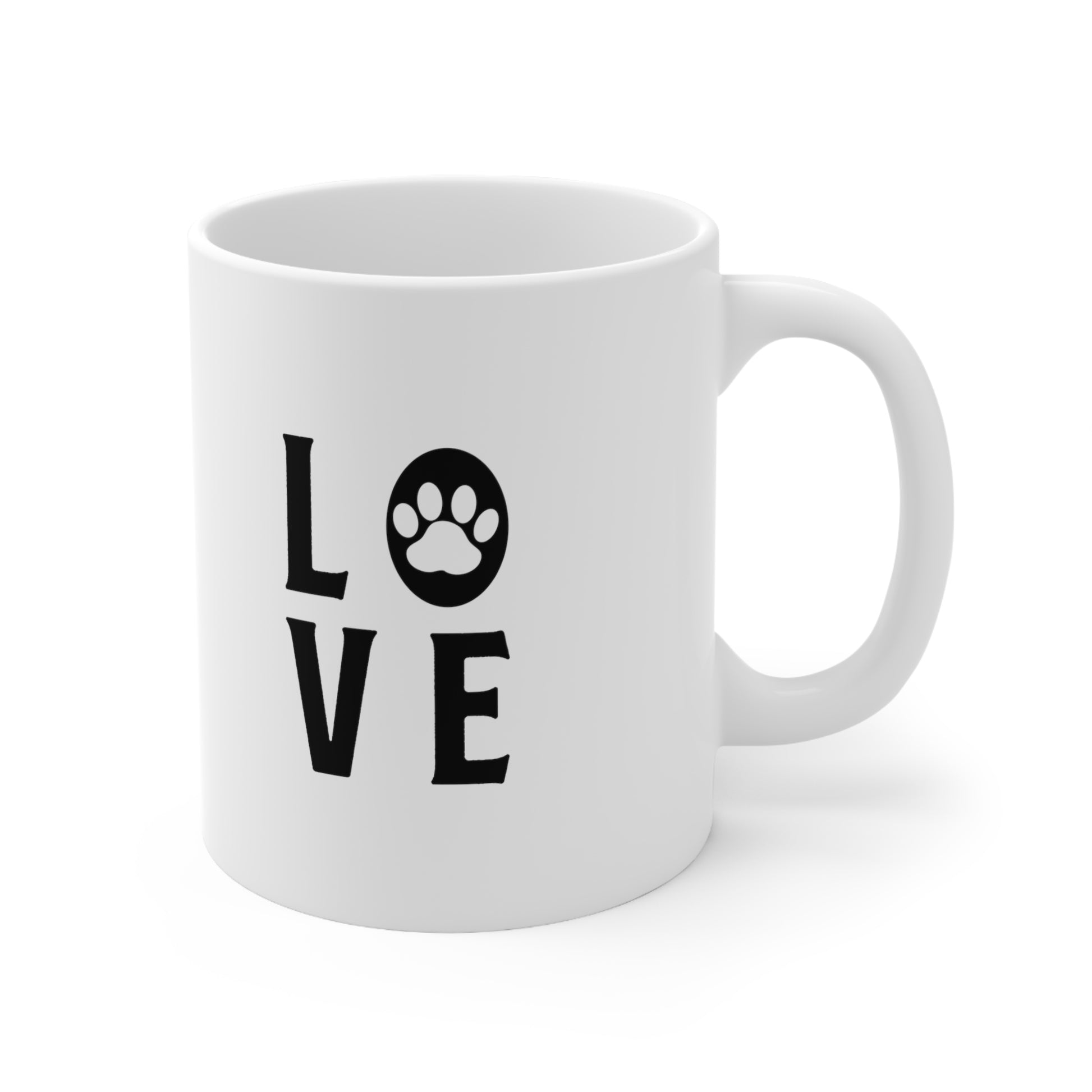 Dog Love, Love Paw Print, Coffee Mugs with Art, Unique Mug Designs, Custom Graphic Mugs, Artistic Coffee Cups, Trendy Mug Patterns - SaviTraviDesigns