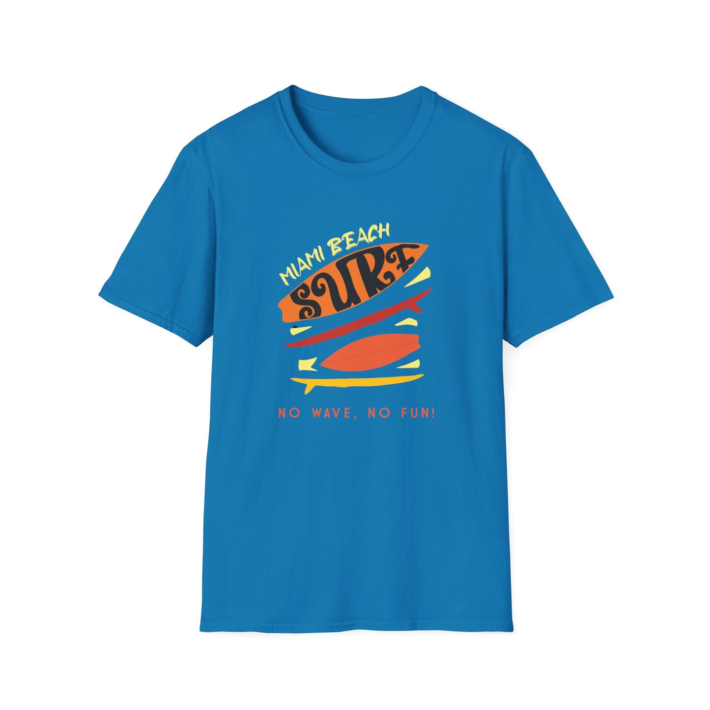 Miami Beach Surf Beachwear Graphic T Shirt Sapphire