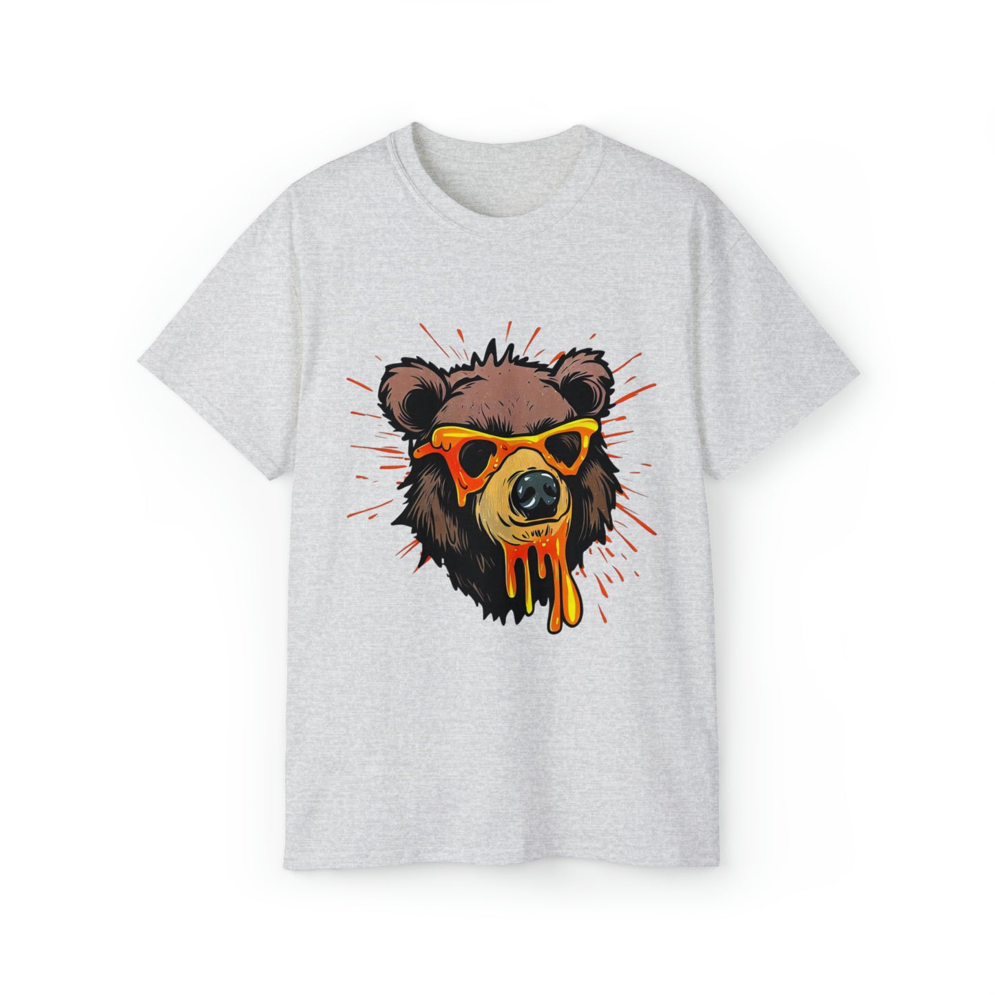 Graffiti Graphic Shirt, Street Art, Urban Art, Unisex Ultra Cotton Tee, Orange Bear Ash