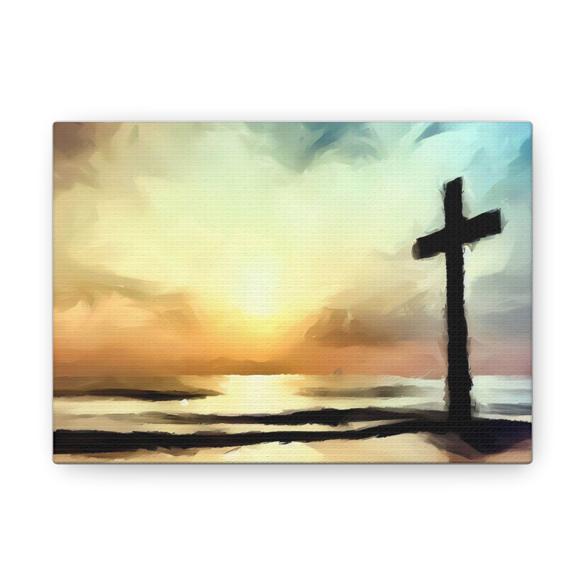 Christian wall art, Cross wall art, Beach art, ocean art, Canvas Gallery Wraps - SaviTraviDesigns