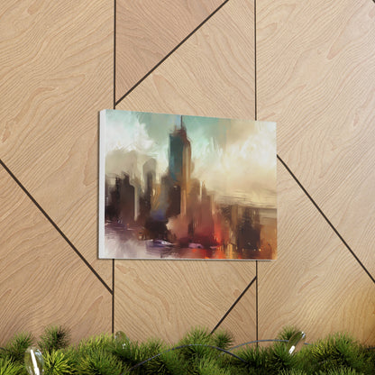 Cityscape wall art, city wall art, city art, Canvas Gallery Wraps