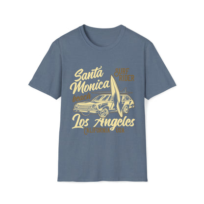 Santa Monica Beach Surf Rider |Beach Life Clothing | Ocean Vibes Apparel Heather Indigo