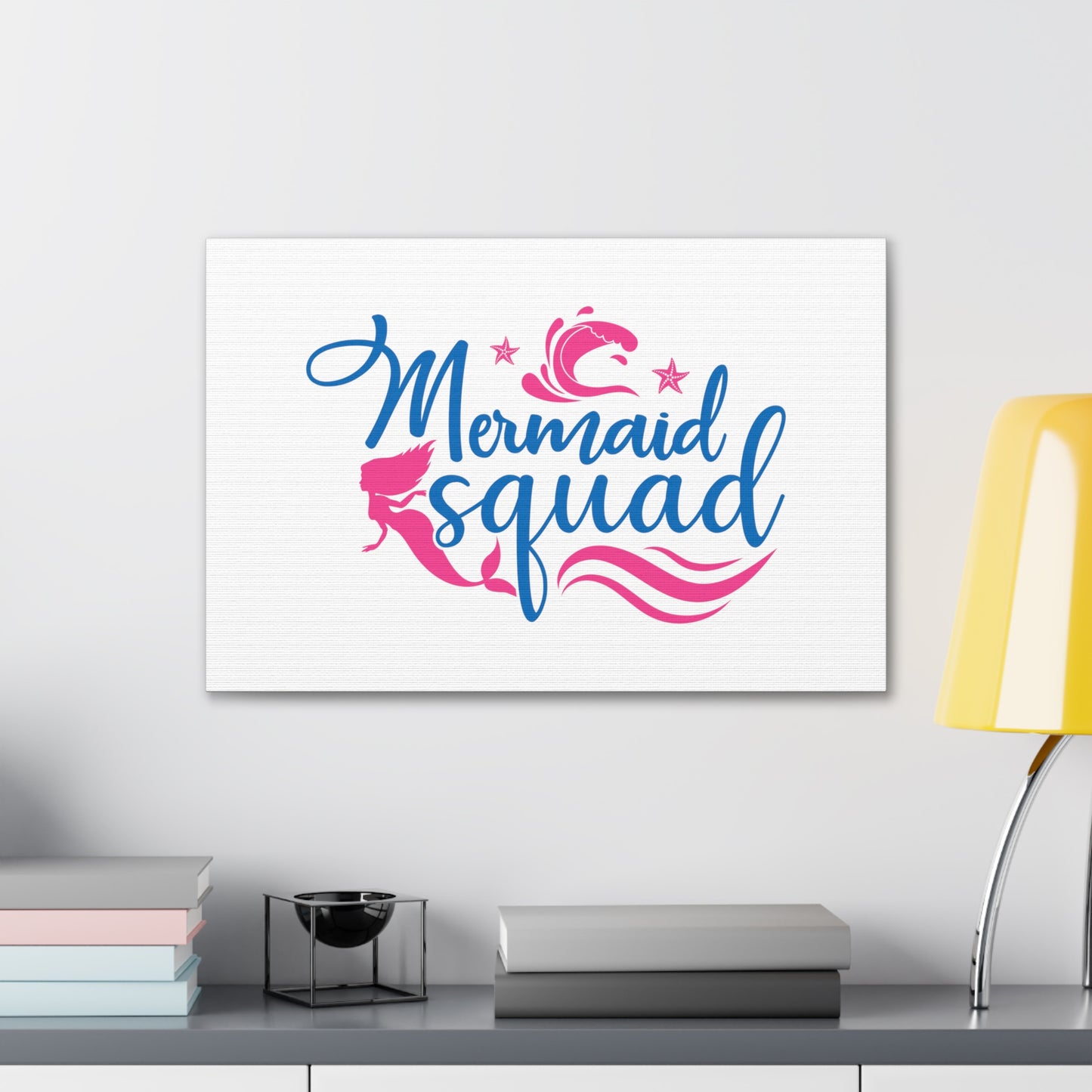 Mermaid Squad, Mermaid Wall Art, Coastal Mermaid Decor, Beach House Mermaid Signs, Nautical Mermaid Decor, Mermaid Nursery Wall Decor - SaviTraviDesigns