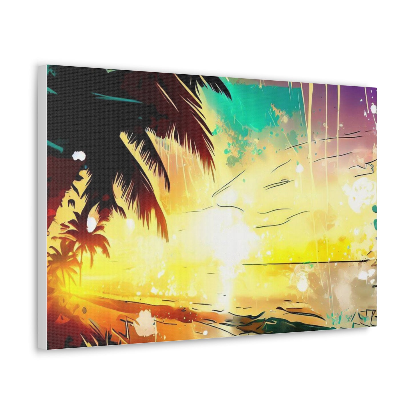 Palm Tree Sunset, Graffiti art prints, Street art canvas, Urban art decor, Graffiti-style wall art, Graffiti canvas prints, Street art posters - SaviTraviDesigns