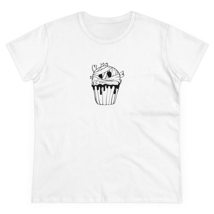 Mummy Cupcake, Halloween Cupcake Designs, Halloween Graphic Shirts, Spooky Halloween Shirts, Cute Halloween Graphic Tees White