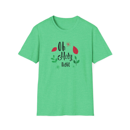 Oh Holy Night Holiday Graphic T Shirt Heather Irish Green