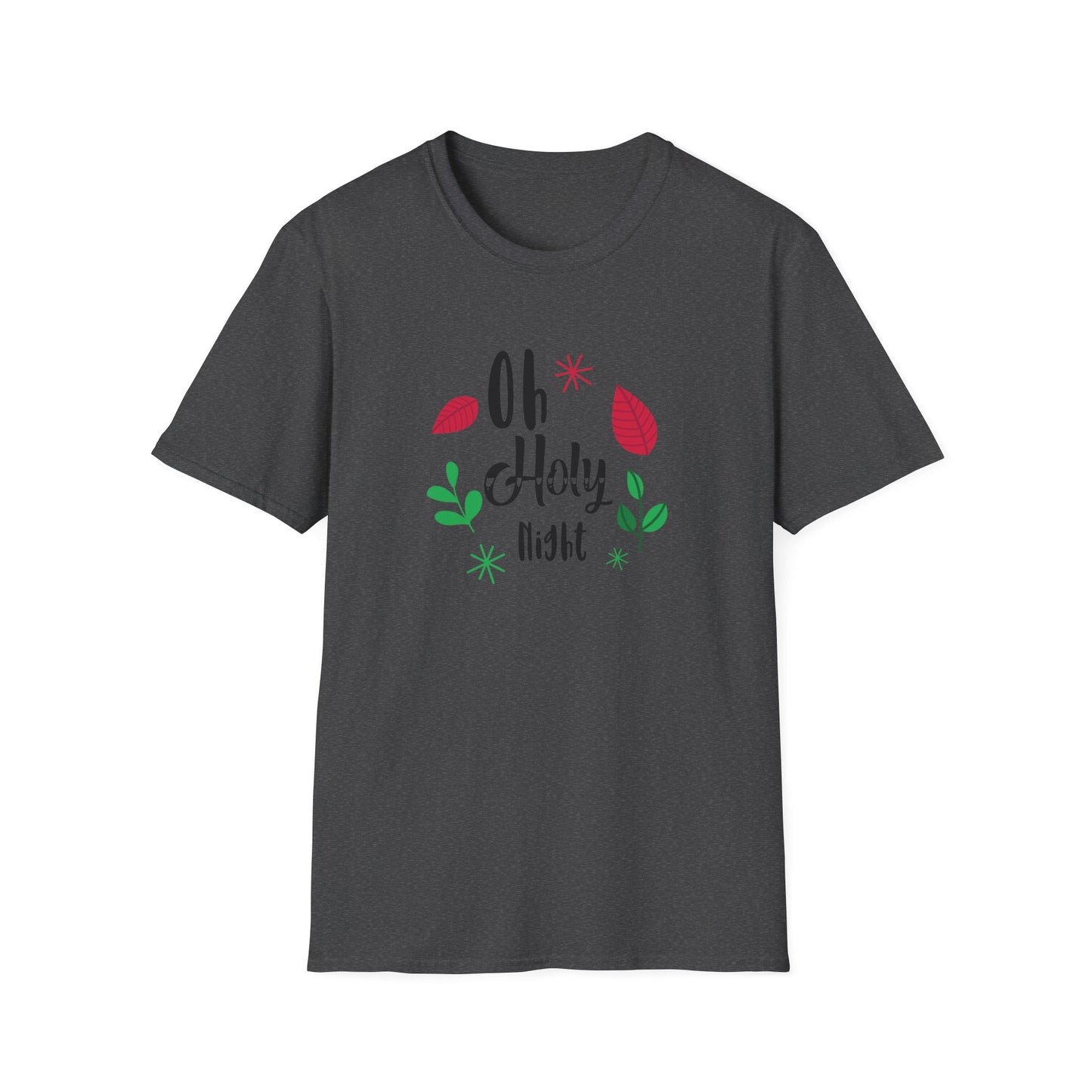 Oh Holy Night Holiday Graphic T Shirt Dark Heather