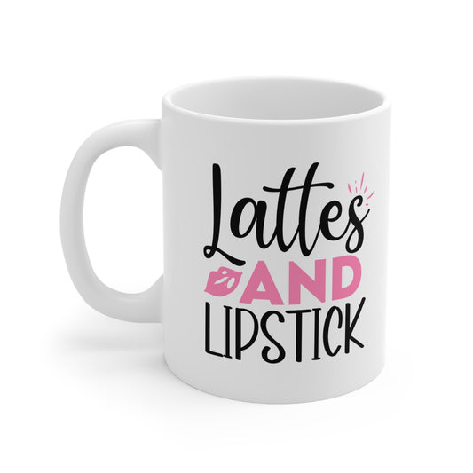 Lattes and Lipstick, Personalized Mug Designs, Creative Coffee Cups, Unique Mug Artwork, Printed Coffee Mugs, Artist-Designed Mugs 11oz