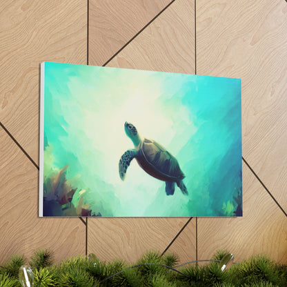 Sea Turtle wall art, ocean art, Canvas Gallery Wraps, Ocean Animal, Turtle