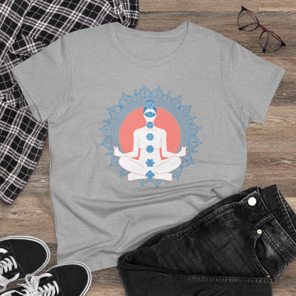 Meditation T-Shirts, Yoga Graphic Tees, Mindfulness Apparel, Zen T-Shirts, Spiritual Shirts, Chakra Tees, Womens T-Shirt Sport Grey