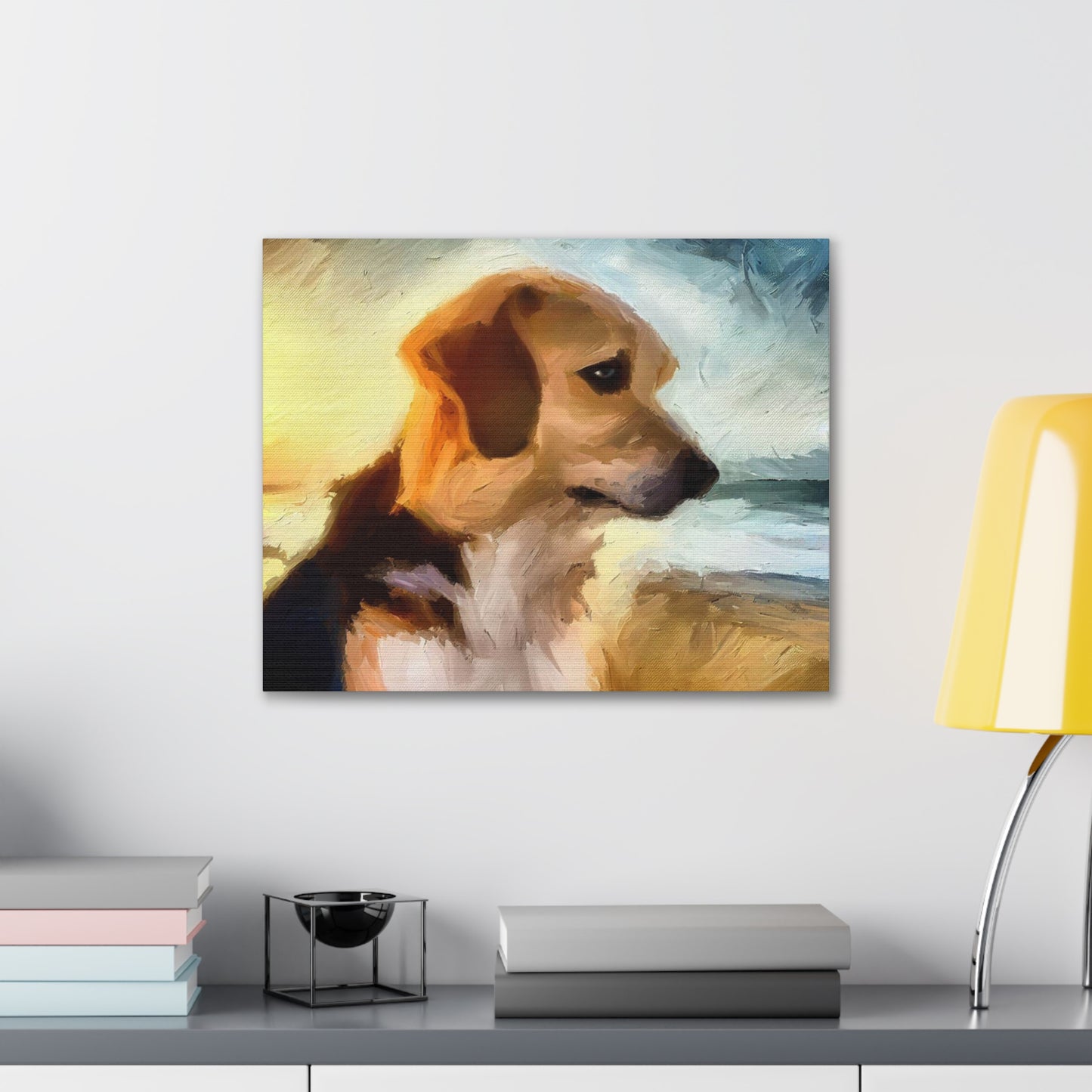 Dog wall art, beach wall art, ocean art, Canvas Gallery Wraps, Pet Beach - SaviTraviDesigns