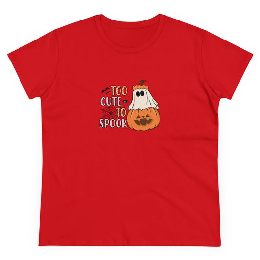 Too Cute To Spook, Halloween Graphic Shirts, Spooky Halloween Shirts, Scary Halloween Shirt Designs, Cute Halloween Graphic Tees, Funny Halloween Shirt Ideas Red