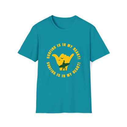 Surfing Is My Heart |Beach Lifestyle Shirts | Summer Vibe Apparel Tropical Blue