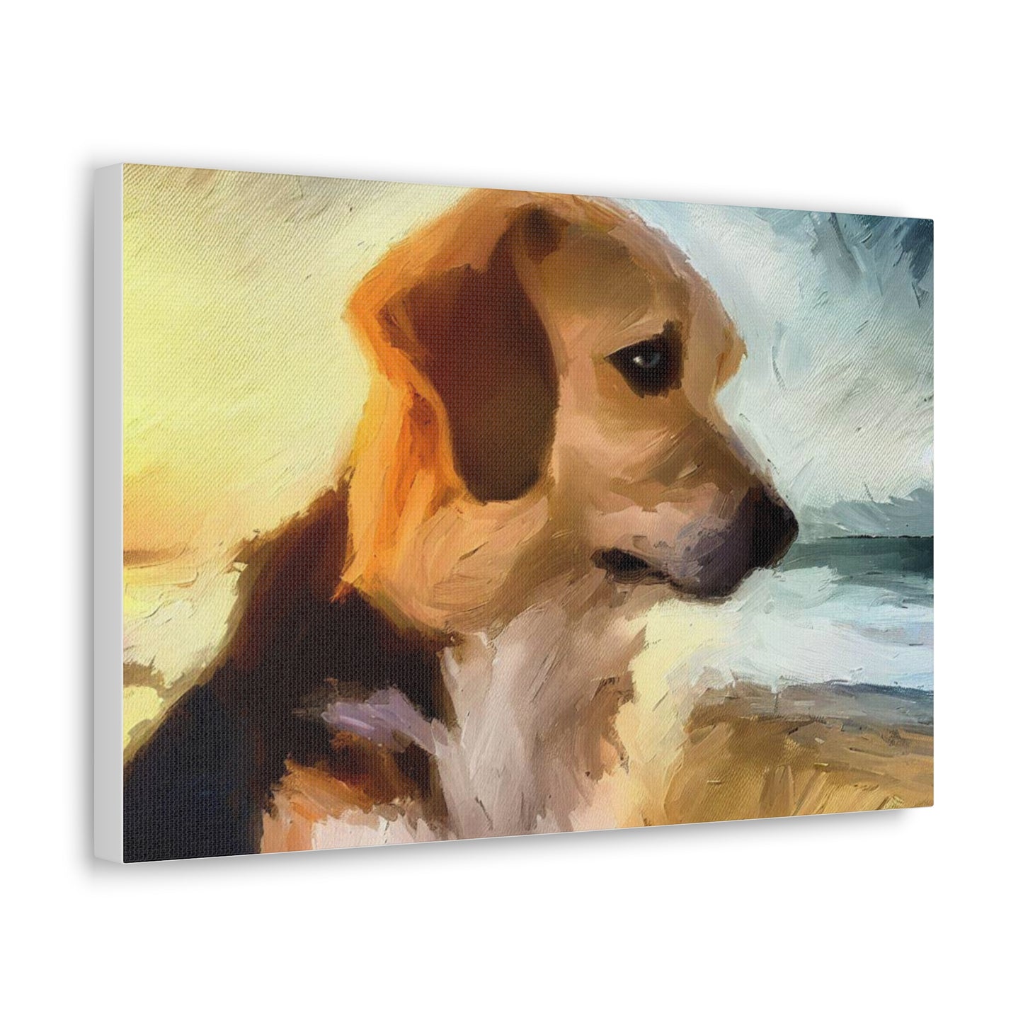 Dog wall art, beach wall art, ocean art, Canvas Gallery Wraps, Pet Beach - SaviTraviDesigns