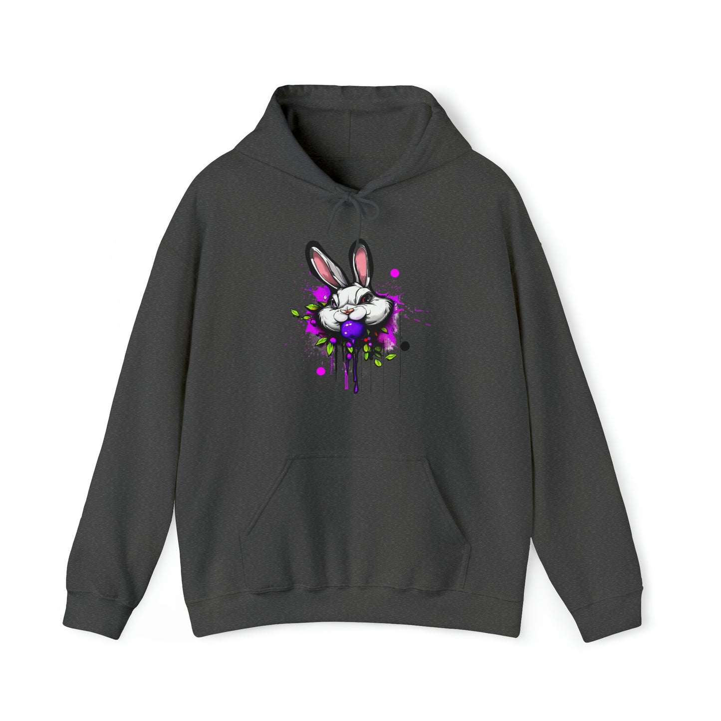 Bunny Hoodie, Graffiti Hoodie, Graffiti Sweatshirt, Bunny Urban art, Hooded Sweatshirt Dark Heather