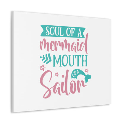 Soul Of A Mermaid, Mouth Of A Sailor, Mermaid Wall Art, Coastal Mermaid Decor, Beach House Mermaid Signs, Nautical Mermaid Decor, Mermaid Nursery Wall Decor - SaviTraviDesigns