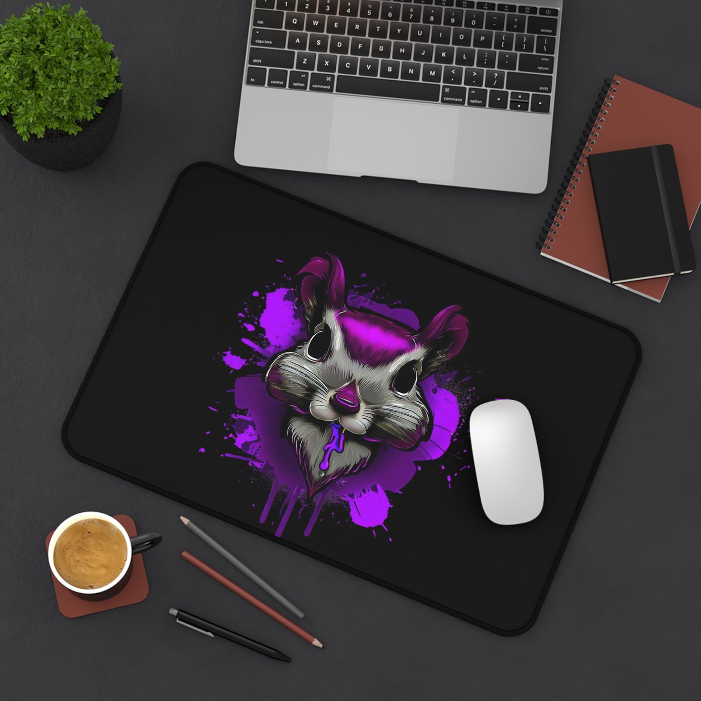 Graffiti mouse pad, Squirrel mouse pad, Urban Art Desk Mat, purple - SaviTraviDesigns