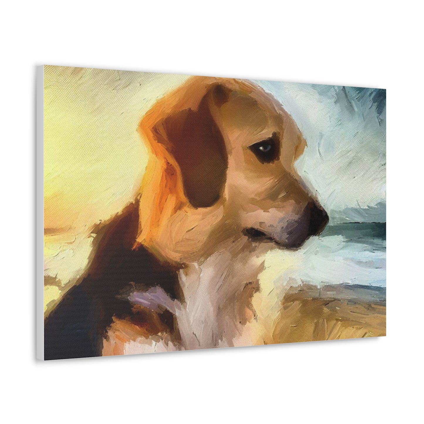 Dog wall art, beach wall art, ocean art, Canvas Gallery Wraps, Pet Beach - SaviTraviDesigns